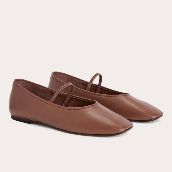 NEW Everlane Rum Brown Leather The Day Mary Jane Flat in Size 6.5 - Picture 4 of 16